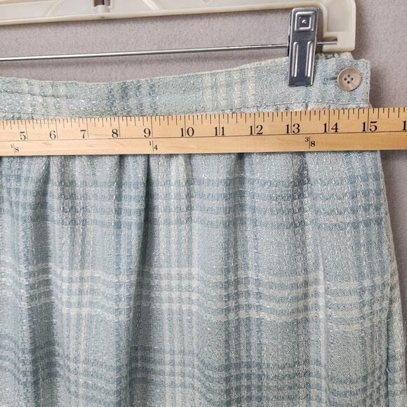 Alfred Dunner Plaid Blazer & Skirt Set Light Blue Size 12 - Picture 8 of 12